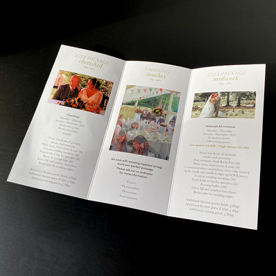 Wedding Leaflet inside spread opened out