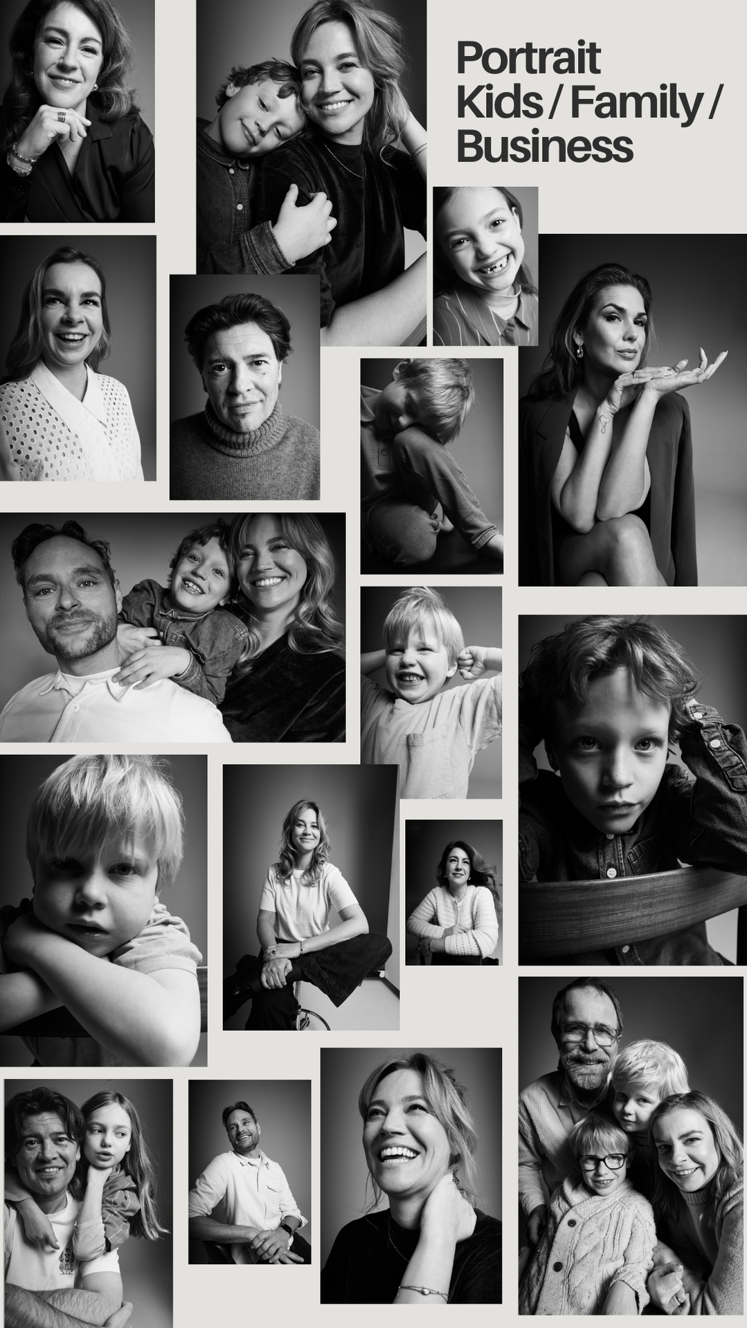 familie en vriendengroep fotoshoot, editorial, zwart wit portretten voor familie en groepen. fotograaf Amsterdam 