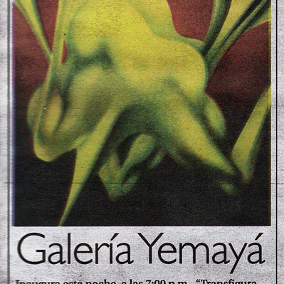 Press release about Hector Rafael's solo exhibition at Galeria Yemaya.