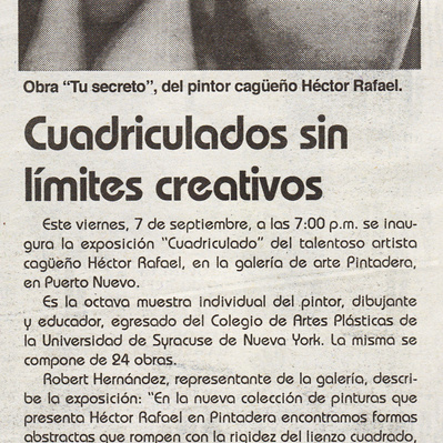 El Vocero's press article of Cuadriculado.