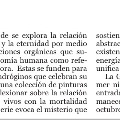 La Semana's article of Hector Rafael's solo exhibition Ser.