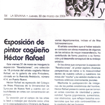 La Semana's press article about Revelaciones.