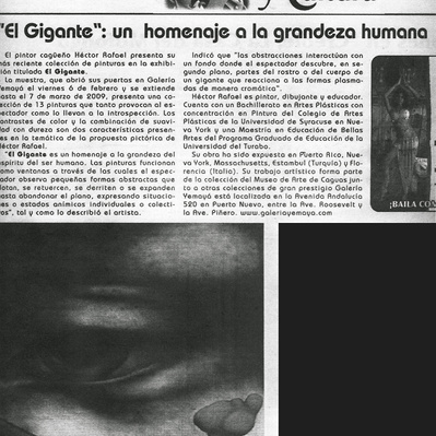 La Semana's press article about El Gigante.