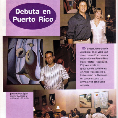 Vive Magazine covering Hector Rafael's solo exhibition Mi Venida.