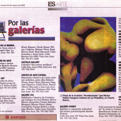 Press release of exhibitions in Puerto Rico.