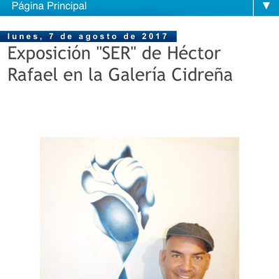 Puerto Rico Art News article of Hector Rafael's solo exhibition Ser.