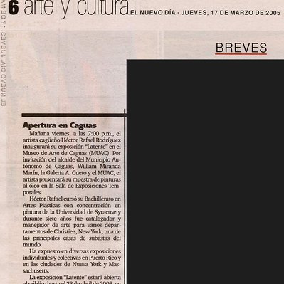 El Nuevo Dia's press release of Latente.