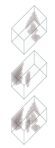 Axonometric view showing location of wooden construction for tea display.