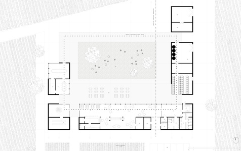 Plan of the winery showing each auction of the building.