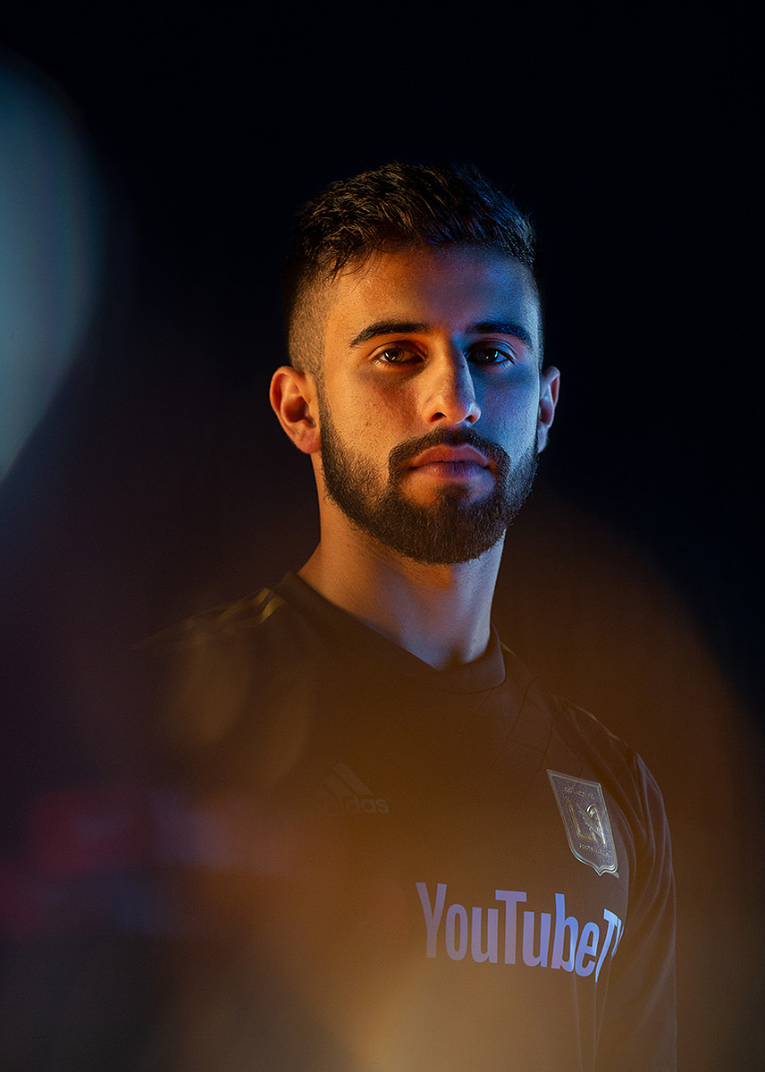 Professional soccer player Diego Rossi photographed for Soccer Bible.