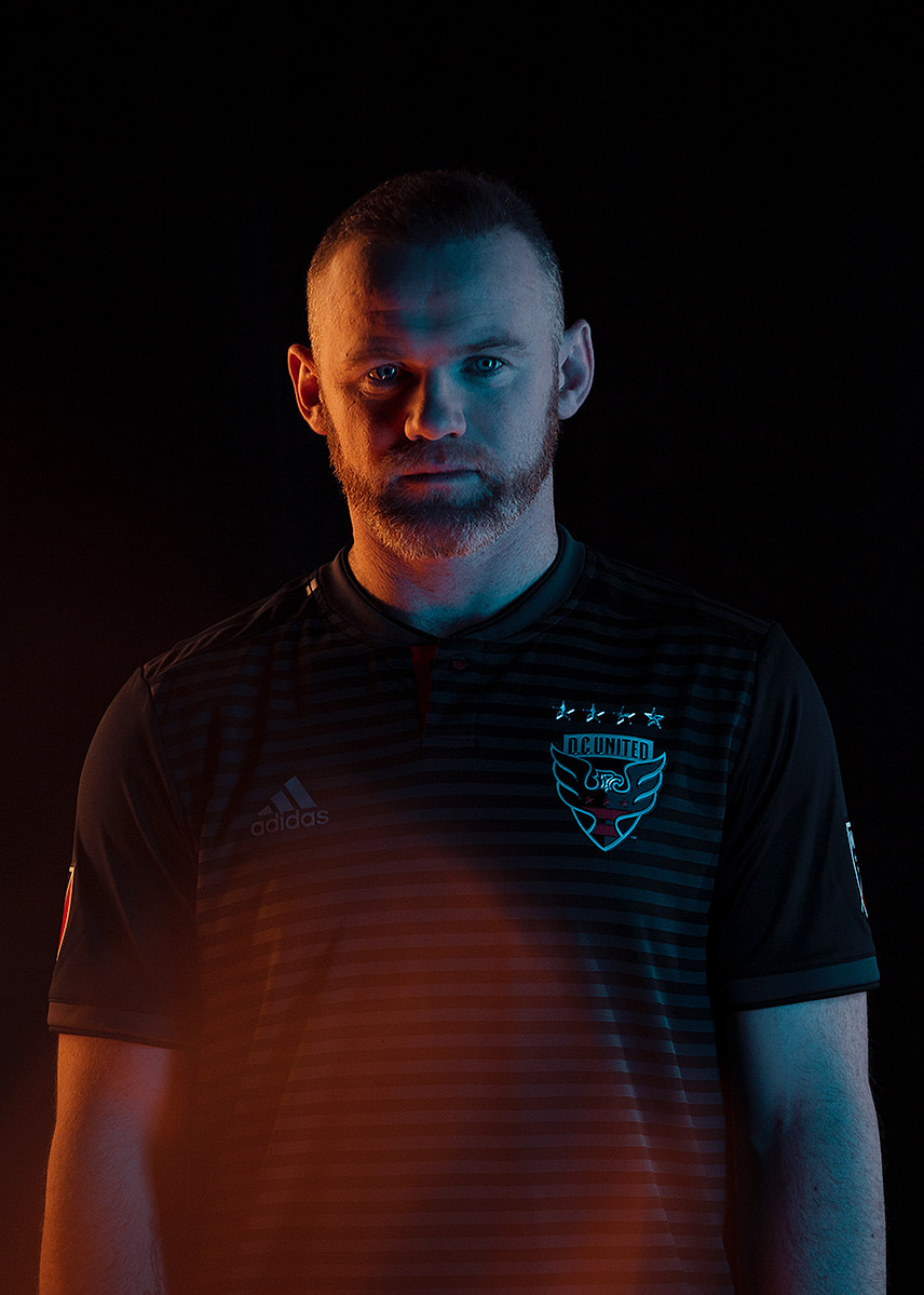 Professional soccer player Wayne Rooney photographed for Soccer Bible.