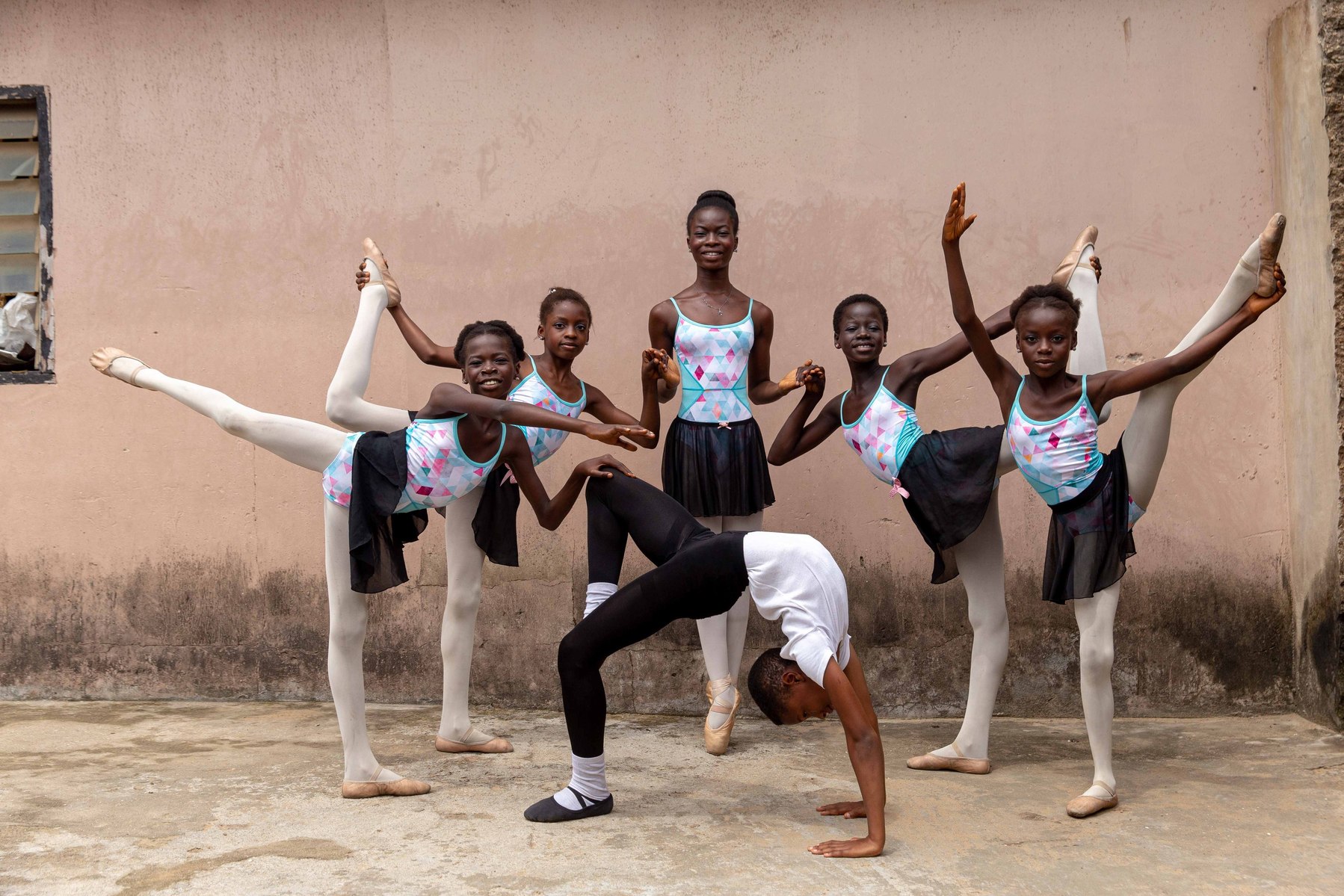 Students of the Leap of Dance Academy, at Ajangbadi, in Lagos on July 3, 2020. Leap of Dance Academy is a ballet dance academy focused on empowering young talents who are willing to learn ballet dancing but cannot afford the luxury of dance education.