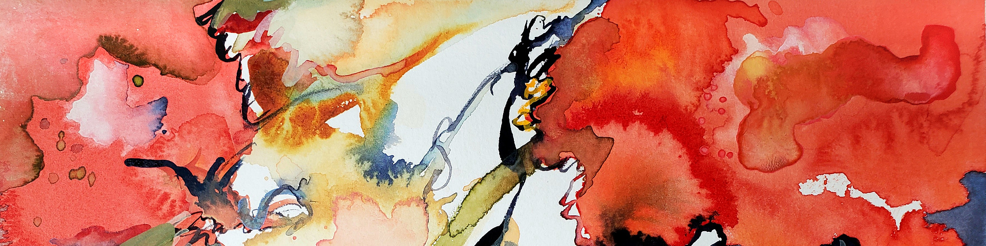 Lindsey Kincaid, fine artist, abstract, painting, water color on paper, bright, vibrant, LGBTQ artist, woman artist, feminist artist, ink wash