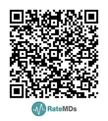 QR code linking to Dr. Helen Dion’s RateMDs profile, allowing Calgary patients to leave a review and share feedback about their experience with a trusted family doctor.
