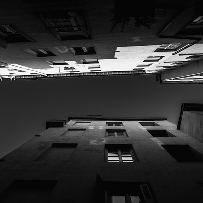 toits de Lyon noir et blanc photo art