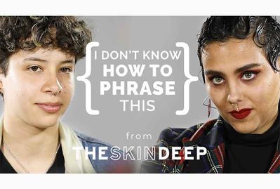 Two people look sternly at each other with the text "I don't know how to phrase this" between them. 