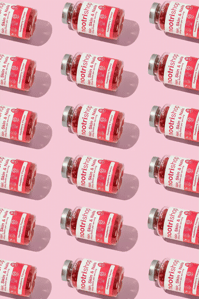 Nootrishop X Scott Uzoho -- product still-life photography of Gif with bottles forming a pattern formation being removing and replaced one at a time 