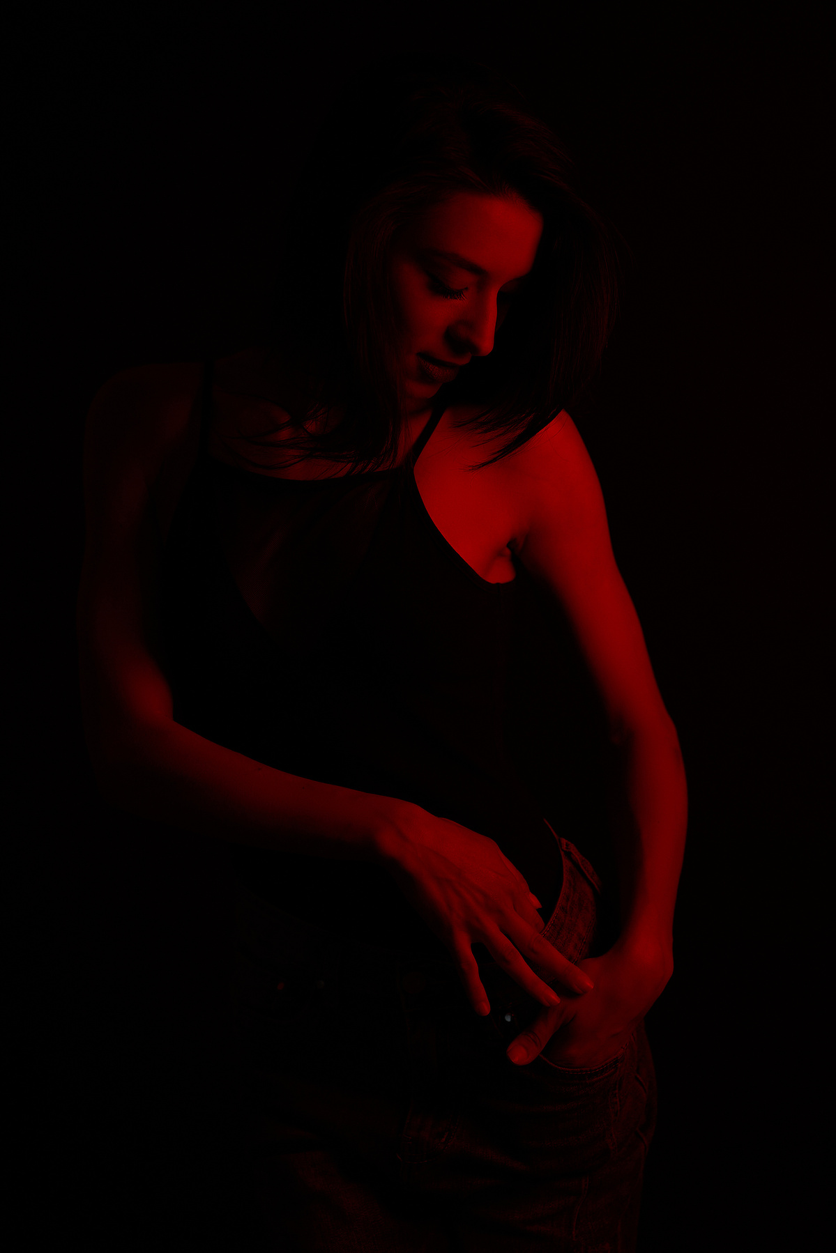 Ritratto in studio su fondale nero