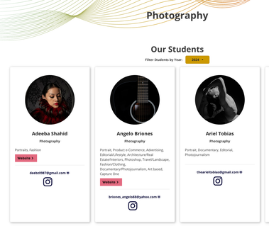 An image of the original Humber current website, highlighting an inconsistent layout with varying design elements and structure across different sections.