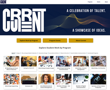 An image of the original Humber current website, highlighting an inconsistent layout with varying design elements and structure across different sections.
