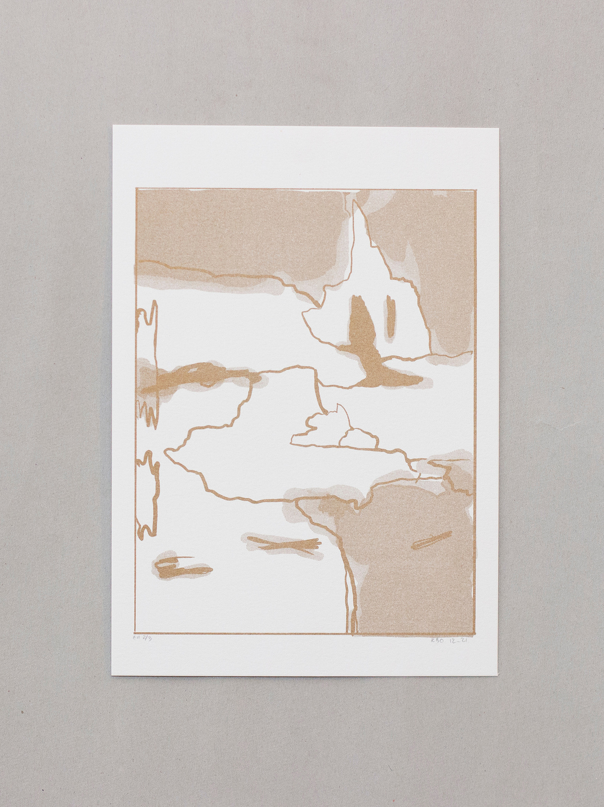 Golden landscapes
Art print of an illustration
Risograph print in metallic gold
Landscape drawing