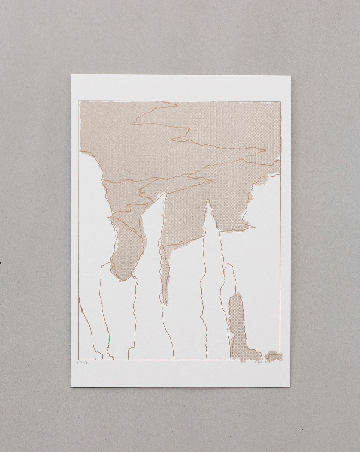 Golden landscapes
Art print of an illustration
Risograph print in metallic gold
Landscape drawing