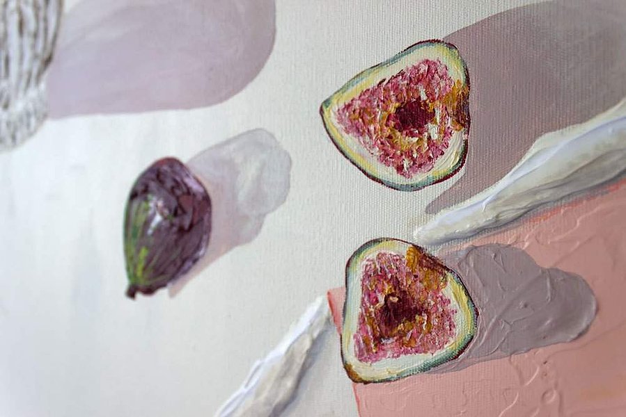 Toscana Italian painting vino in the tuscan hills with figs by Marissa Lico