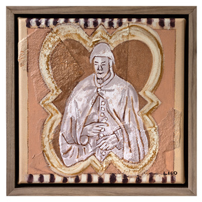 Andrea Sculpture artwork, painting of sculpture on side of duomo Florence of architect and sculptor Andrea by Marissa Lico.