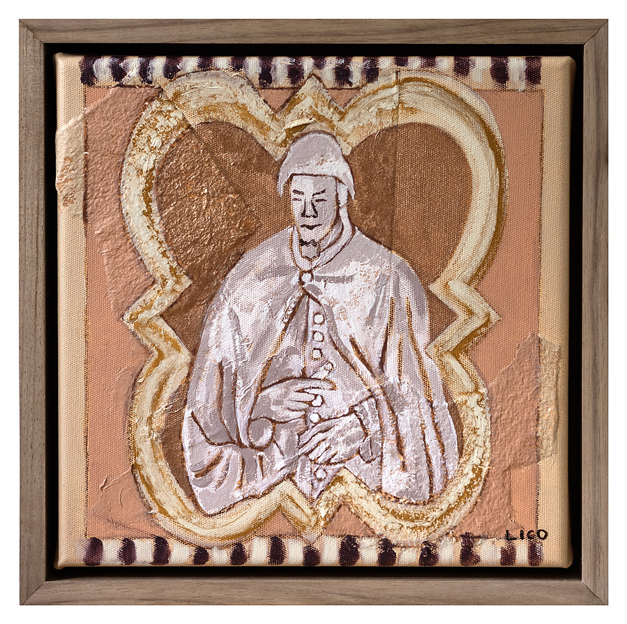 Andrea Sculpture artwork framed original Italian painting by Marissa Lico