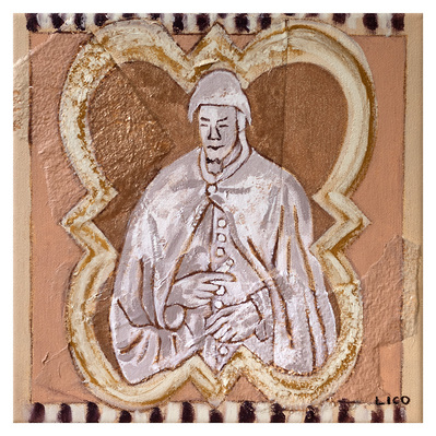 'Andrea Sculpture' wall art print Australia. Print of Italian sculptor and architect Andrea, Sculpture on the Duomo in Florence, free shipping, by Australian artist Marissa Lico.