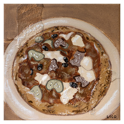 'When In Italy' wall art print Australia. Print of ortolana pizza in Florence Italy, free shipping, by Australian artist Marissa Lico.