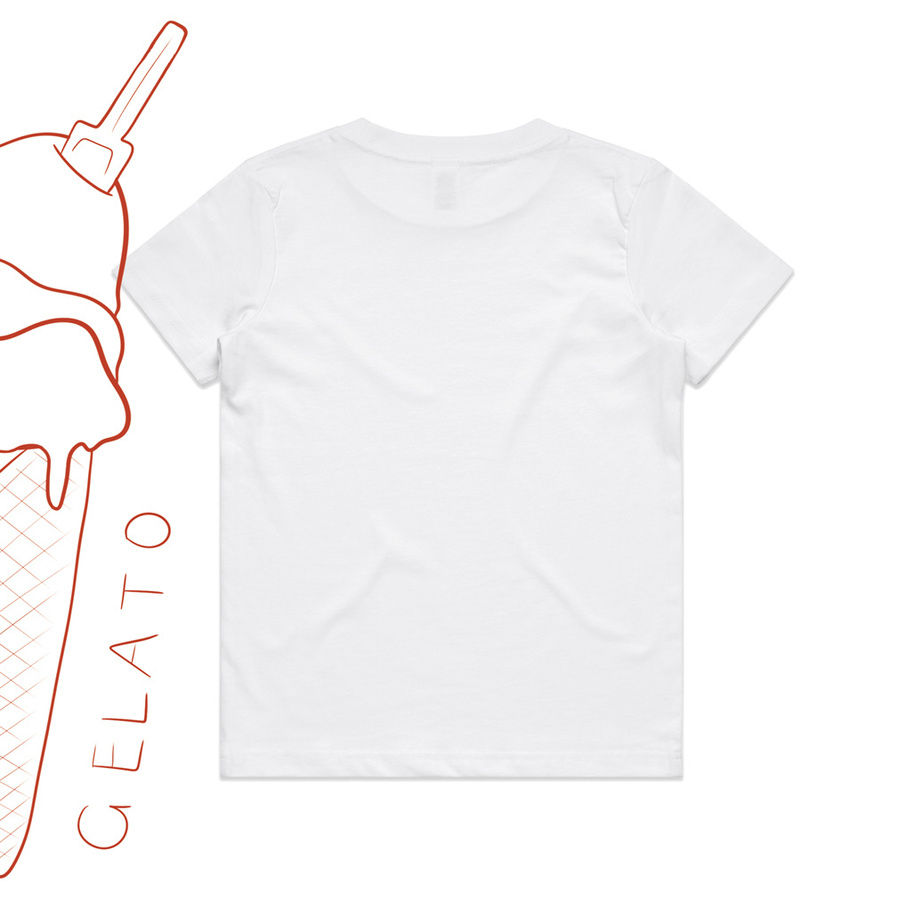 'Gelato' kids tee, Back Rosso Red, Marissa Lico, Bambini collection.