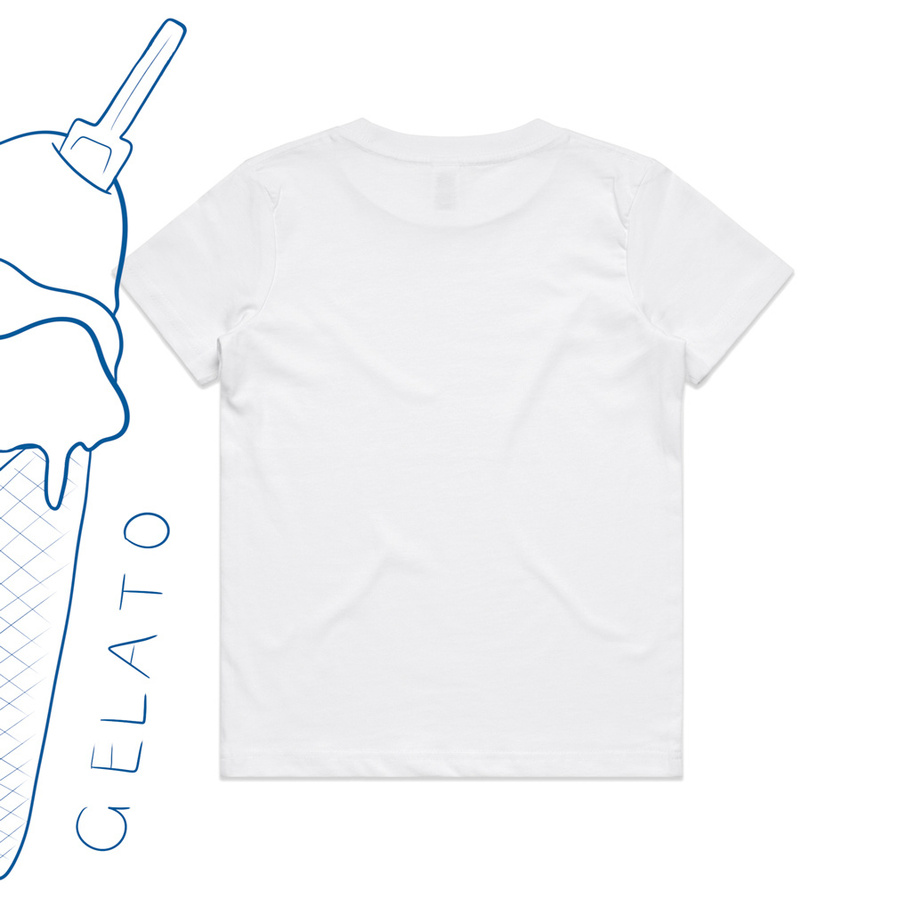 'Gelato' kids tee, Back Blu Blue, Marissa Lico, Bambini collection.