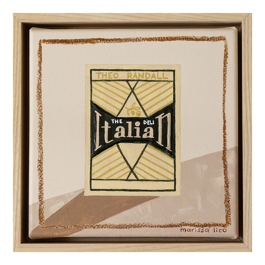 'Italian' framed original painting from the Lo Shop series of works by Australian Artist Marissa Lico.