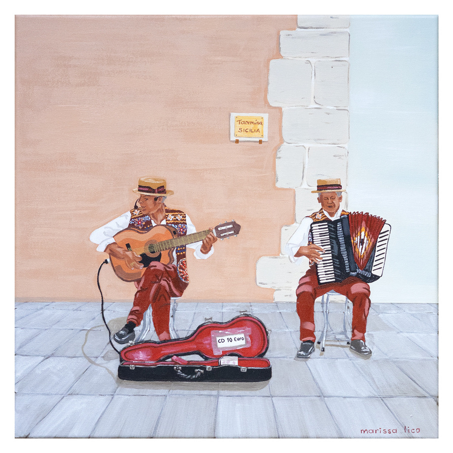 Print of original artwork Musica di Strada by Australian Bathurst artist Marissa Lico.