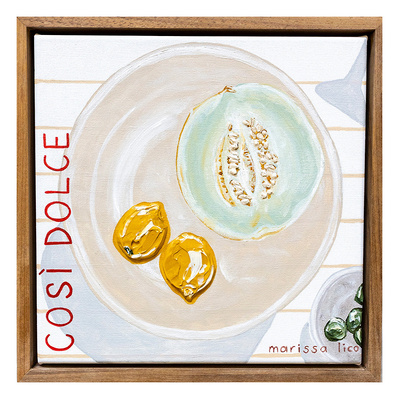 'Pranzo VII' framed painting of lemons and melon for your home by Marissa Lico.