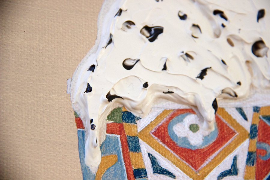 'Gelato Sicilia' texture details, original Italian, painting, Bambini collection, Australian artist Marissa Lico.