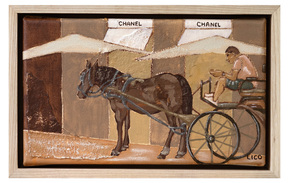 Horse & Chanel artwork, painting of horse in Florence Italy by Marissa Lico.