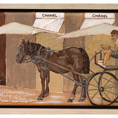 'Horse & Chanel' framed painting for your home by Marissa Lico.
