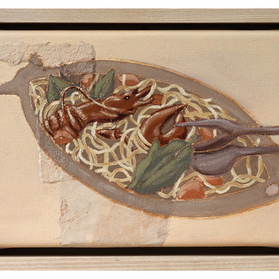 'Lobster Linguine' framed painting for your home by Marissa Lico.
