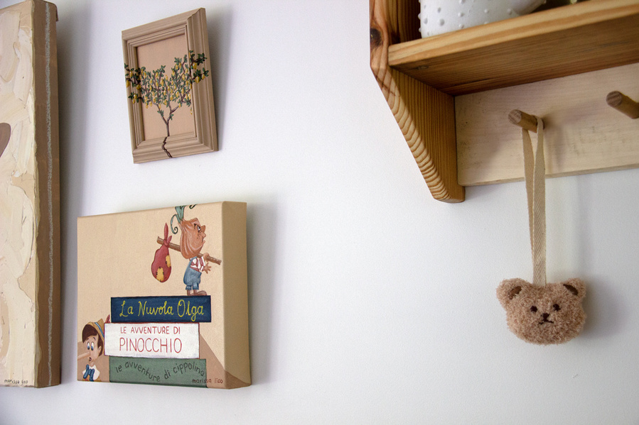 'Books' in situ, original painting, Bambini collection, Australian Bathurst based artist Marissa Lico.