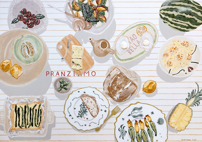 'Pranzo' from the 'Pranzo' collection high quality prints of original paintings by Australian Artist Marissa Lico