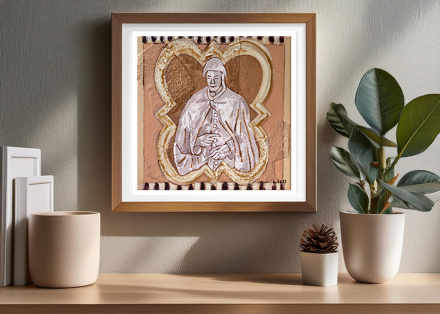 'Andrea Sculpture' wall art print Australia. Print of architect Andrea Orcagna on cathedral in Florence, Italian art print for home gallery wall, free shipping, by Australian artist Marissa Lico.
