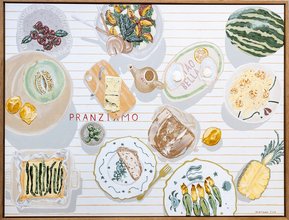Pranzo, original painting of Italian food, by Australian Bathurst artist Marissa Lico.