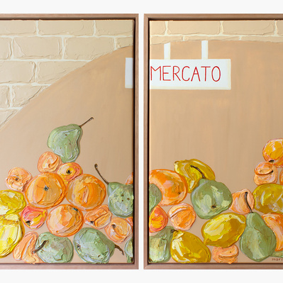 Original Painting by Australian artist Marissa Lico. Mercato acrylic painting. From the Mercato Series of works.