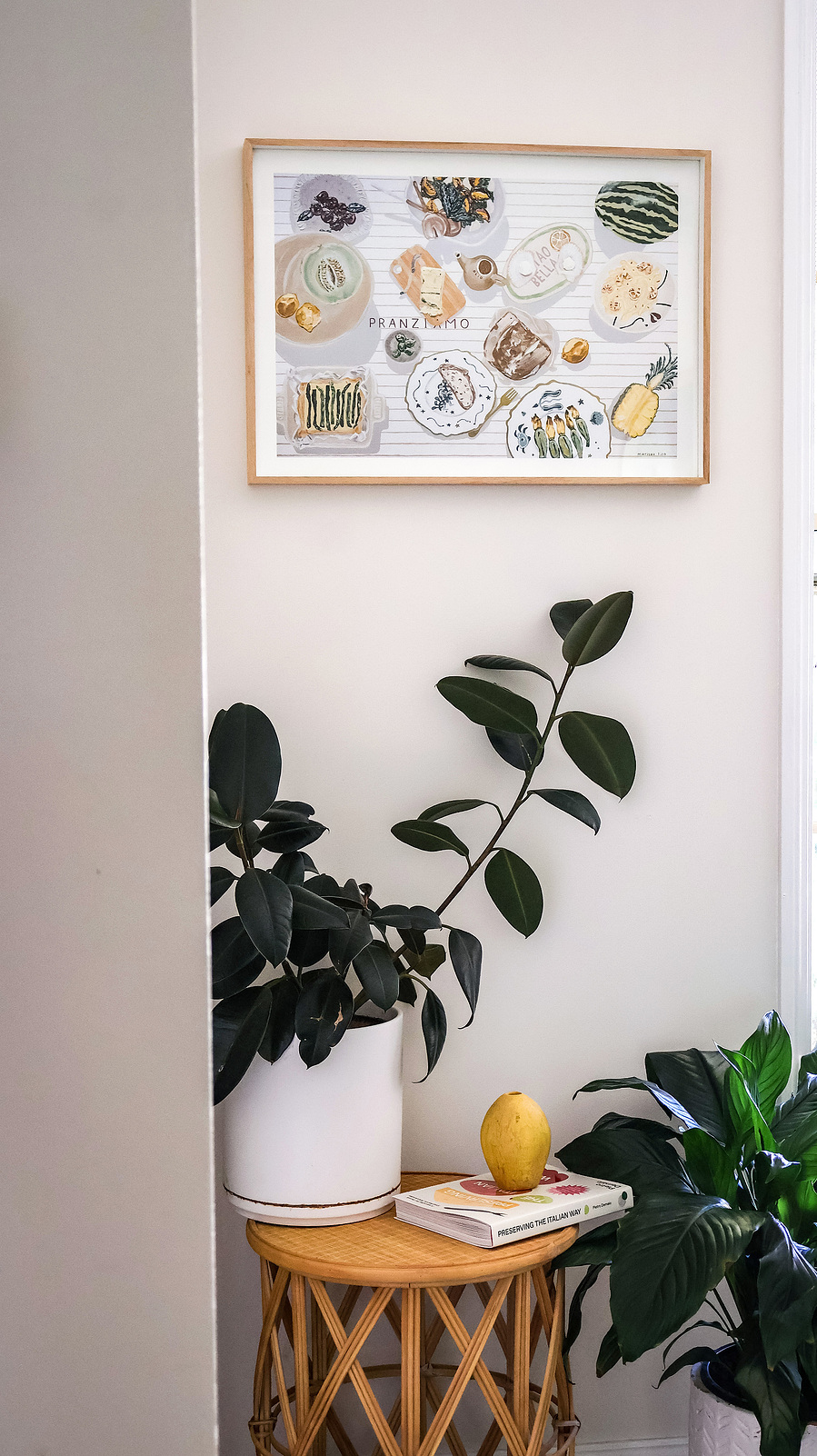 'Pranzo' Pranziamo print of original painting in situ. The Pranzo Collection by artist Marissa Lico.