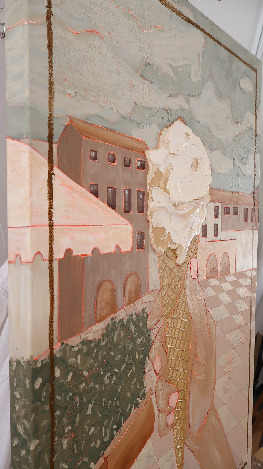 Gelati In Chianti Italian painting of gelato in italy by Marissa Lico