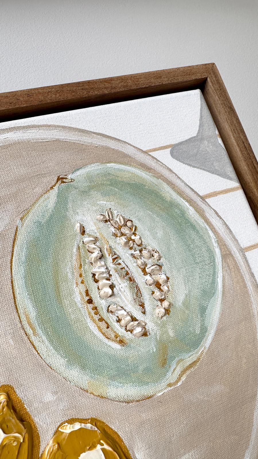 Pranzo II close up of Italian original painting by Australian artist Marissa Lico.