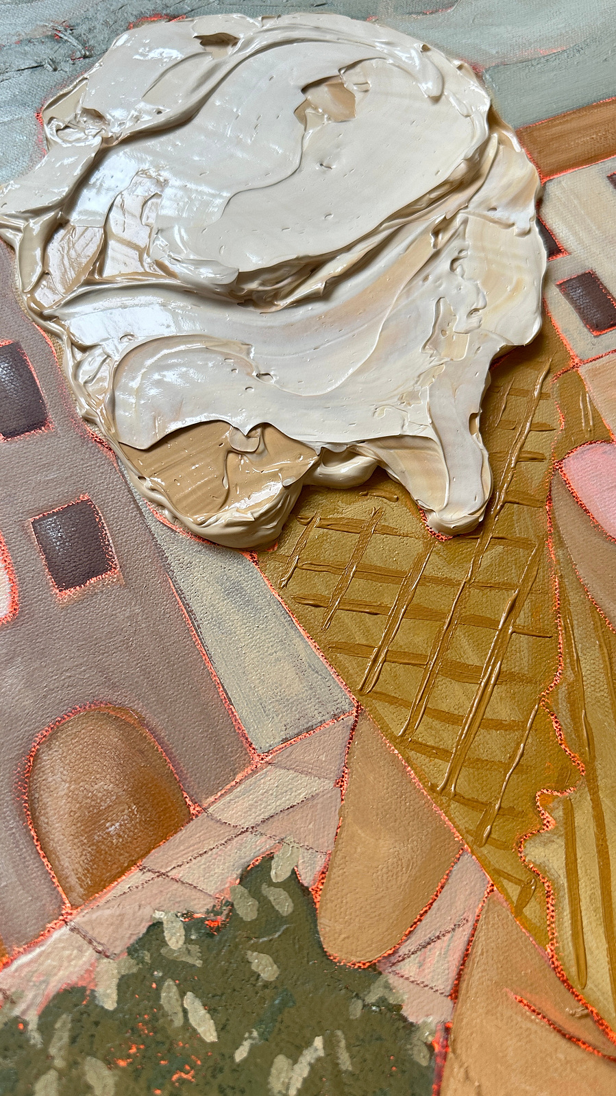 Gelati In Chianti Italian painting texture of gelato in Tuscany by Marissa Lico