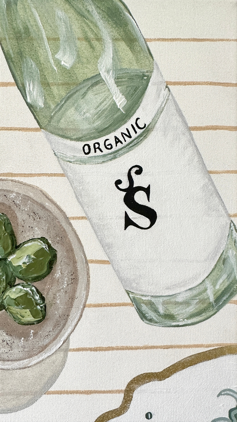 Pranzo II close up of Italian original painting by Australian artist Marissa Lico.